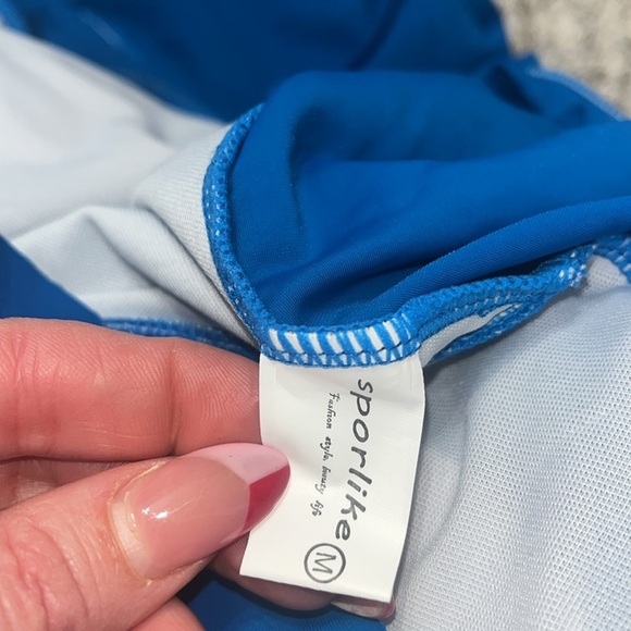 SPORLIKE Women One Piece Swimsuit V-Neck Ruffle Bathing Suit Padded Monokini New - Picture 6 of 7